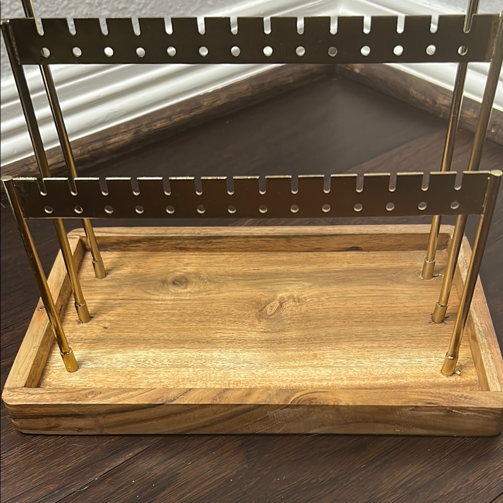 Gold and Wood Jewelry Organizer - Picture 3 of 3